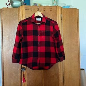 Buffalo Plaid Girls Large Flannel Shirt